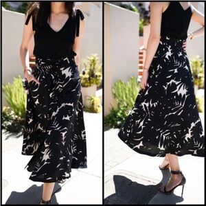 Ann Taylor Midi Circle Tie-Waist Skirt